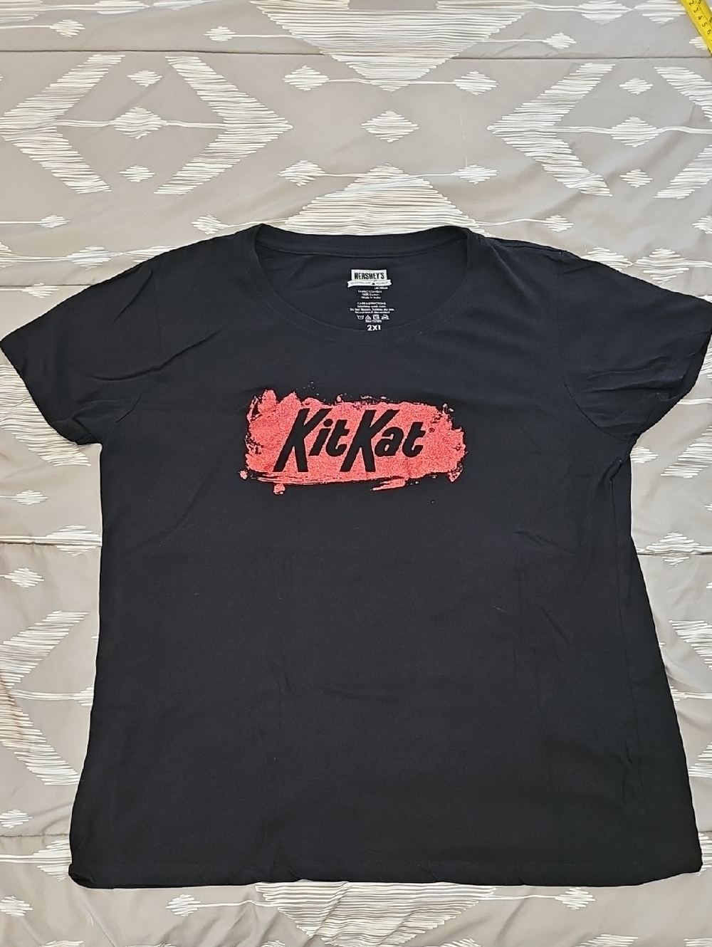 Kit Kat Black Tee with Red Logo